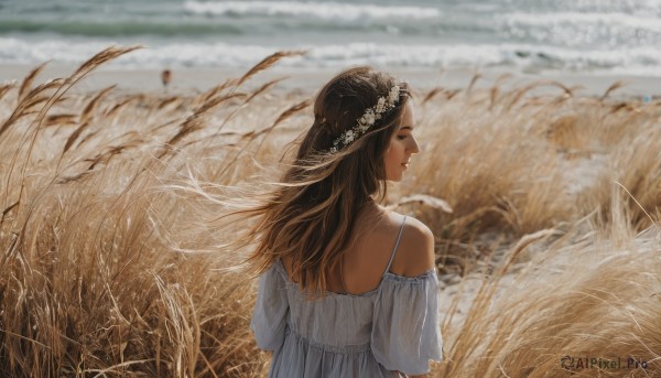A female surrounded by a serene day
