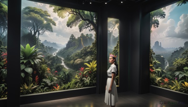 A garden showcased in a vivid day