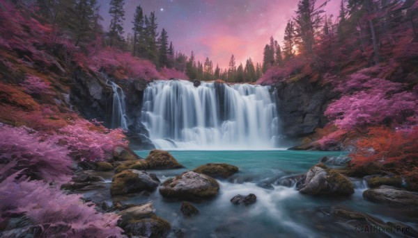 A waterfall captured beautifully in a dynamic outdoors