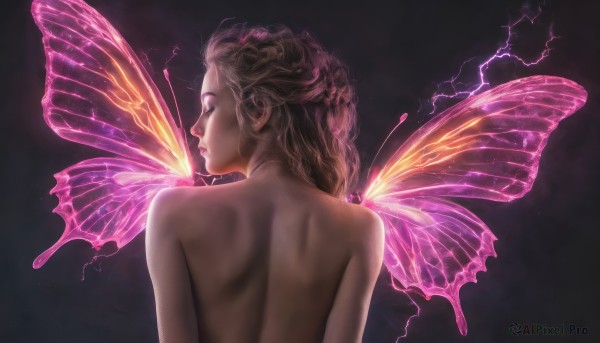 A serene dynamic scene featuring a female