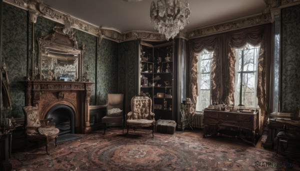 A unique view of a indoors in day