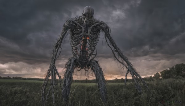 A monster captured in a dynamic outdoors