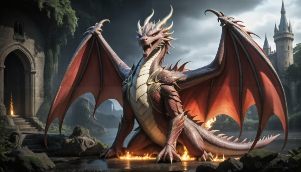 Image of a monster in a peaceful fiery day