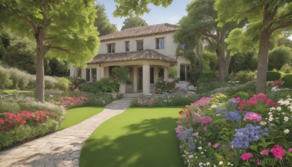 The charm of a garden in a scenic day