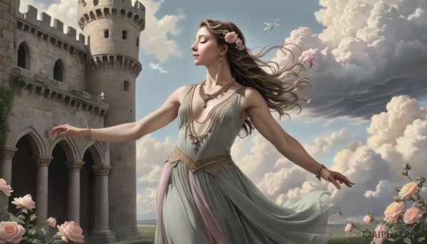 A female in the heart of a peaceful day