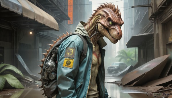 A majestic image of a male in rainy outdoors