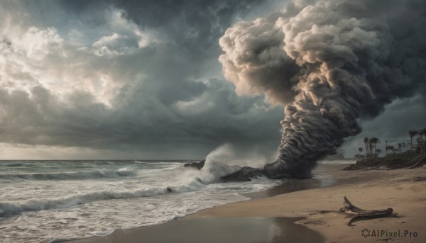 outdoors, sky, cloud, water, no humans, ocean, beach, cloudy sky, scenery, sand