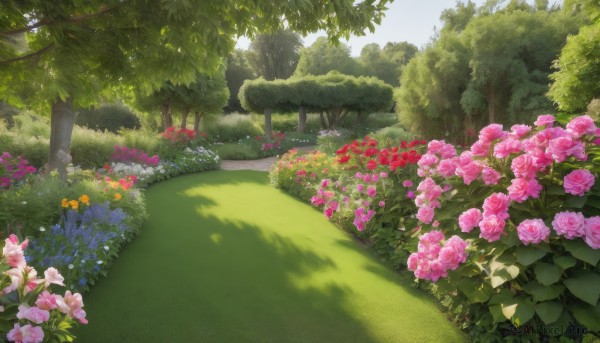 A garden amidst a calm day
