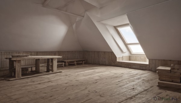 monochrome,sky,day,indoors,no humans,window,shadow,chair,table,sunlight,curtains,box,scenery,light rays,wooden floor,door,wall,floor,wooden chair,desk,stairs,shelf,ceiling