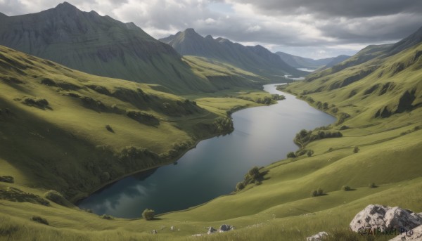 A landscape set against the backdrop of a serene day