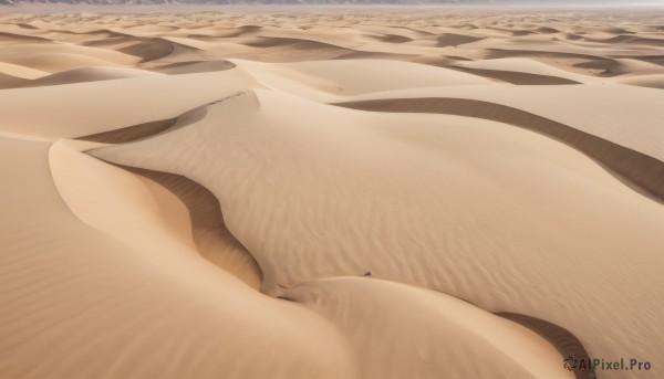 outdoors,sky,day,no humans,beach,scenery,realistic,sand,desert,1girl,solo,close-up,brown theme