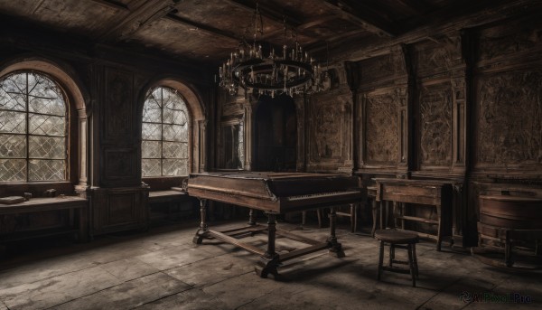 day,indoors,no humans,window,shadow,chair,table,sunlight,scenery,stairs,tiles,candle,tile floor,floor,ceiling,carpet,candlestand,chandelier,wooden chair,instrument,wooden floor,stool,painting (object),piano,fireplace,grand piano