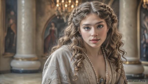 The wonder of a female in a picturesque dynamic scene