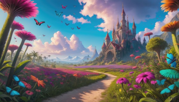 A butterfly set against the backdrop of a serene day