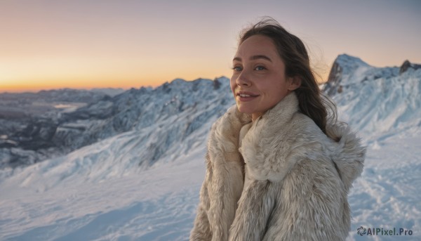 A female showcased in a vivid snowy outdoors