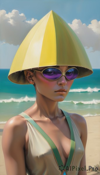 The beauty of a female set in a calm day