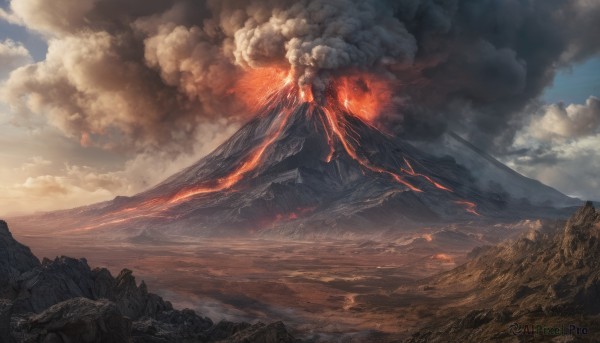 A graceful view of a landscape in fiery outdoors