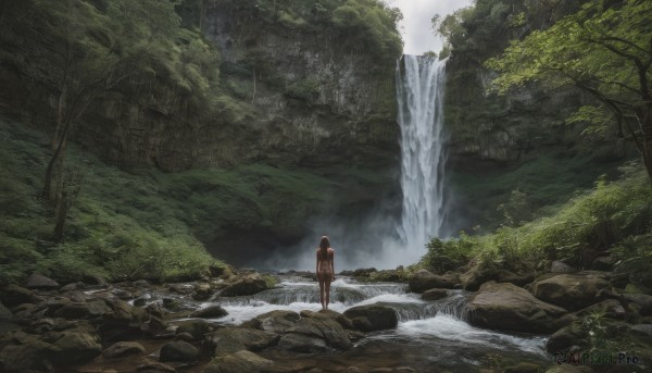 The beauty of a female set in a captivating outdoors