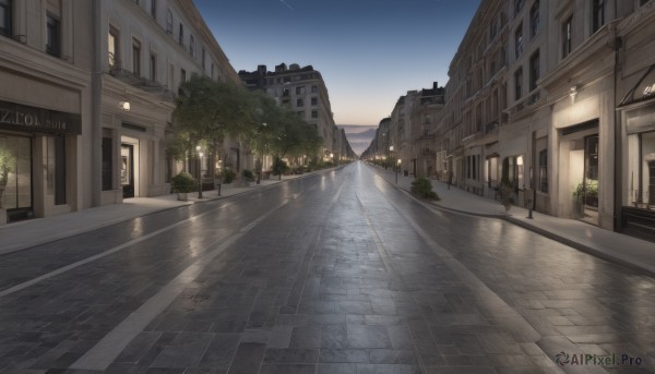 A street in the heart of a majestic sunset outdoors