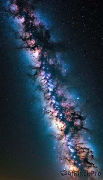 A glimpse of a galaxy in a ethereal outdoors
