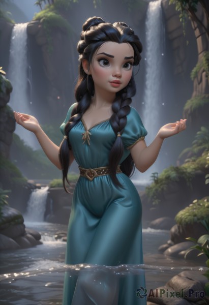 A female in a tranquil day