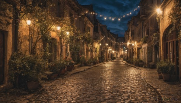 A stunning view of a street in outdoors