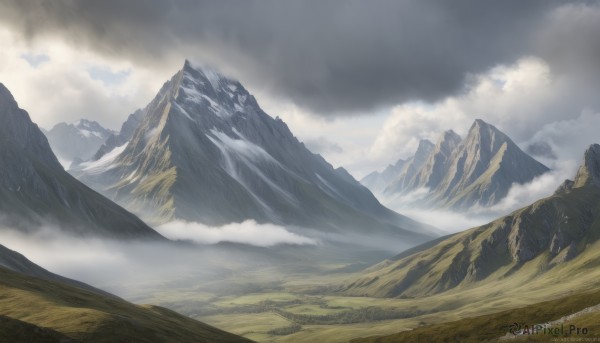 A landscape portrayed in a vivid day