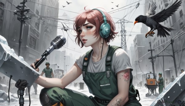 A charming rainy day featuring a female