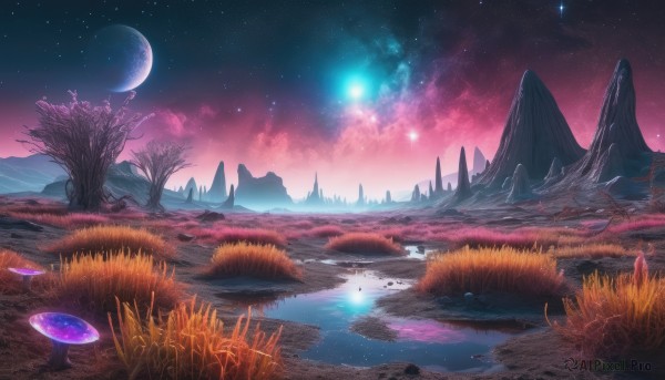 A landscape in a picturesque outdoors