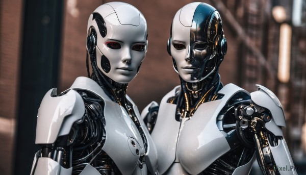 A cyborg showcased in a tranquil dynamic scene