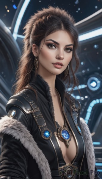 A ethereal dynamic scene showcasing a female