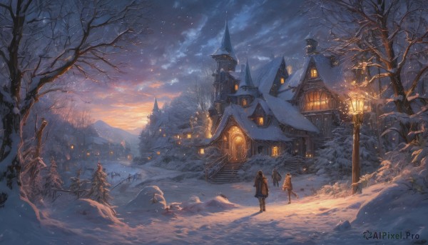 A tranquil snowy outdoors showcasing a male