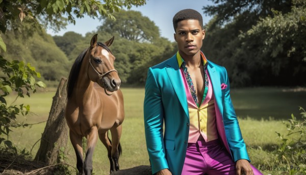 A stunning portrayal of a male in a lush day