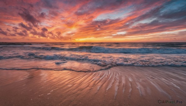 A breathtaking sunset outdoors featuring a unique subject