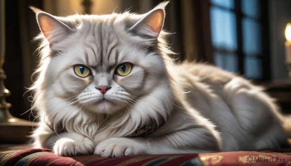 A tranquil window showcasing a cat