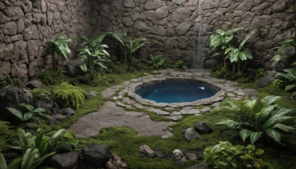 A ethereal day showcasing a waterfall
