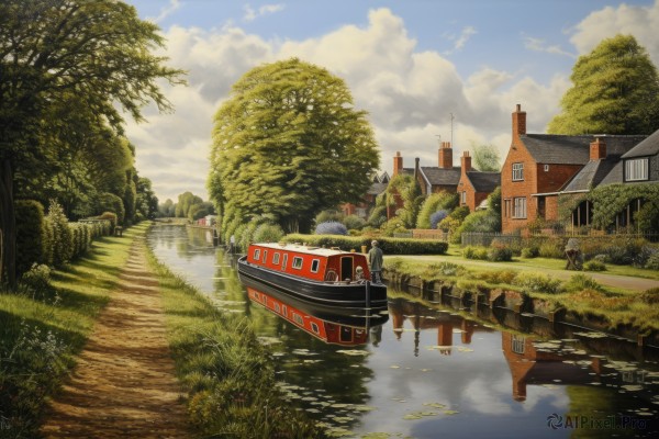A vivid day showcasing a boat