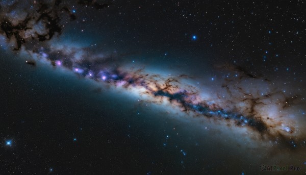 A stunning portrayal of a galaxy in a lush outdoors