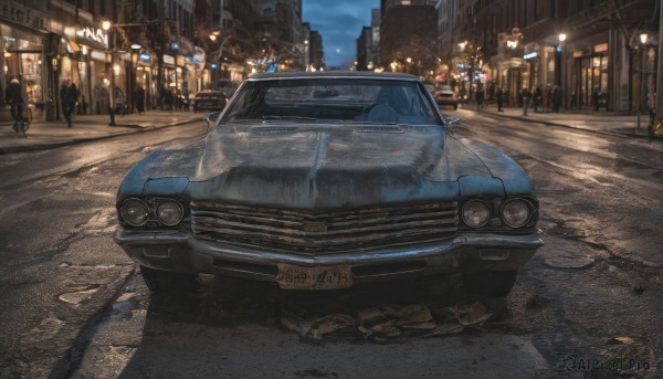 A stunning portrayal of a motor vehicle in a calm outdoors