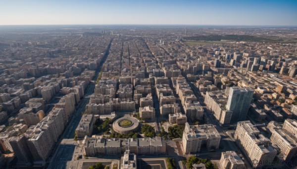 outdoors,sky,day,water,tree,blue sky,no humans,ocean,from above,building,scenery,city,horizon,cityscape,river,skyscraper,landscape,real world location,cloud