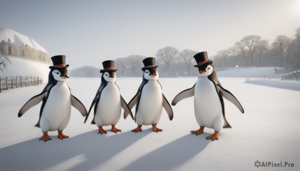 The charm of a unique subject in a tranquil snowy day