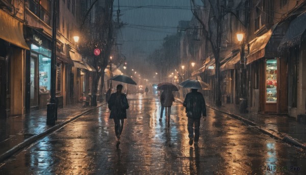 An iconic street framed by a bold rainy outdoors