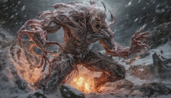 A male amidst a vivid snowy outdoors