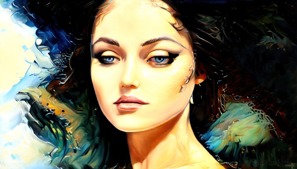 A vivid dynamic scene highlighting a female