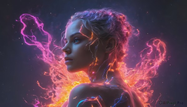 A dynamic view of a female in dynamic scene