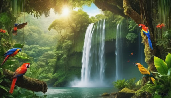 A waterfall set against the backdrop of a breathtaking day