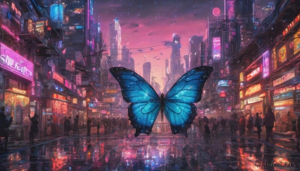 A butterfly surrounded by a lush outdoors