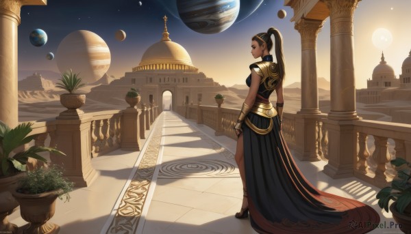 A peaceful scenery with a female