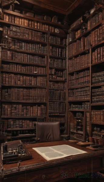 indoors,book,no humans,chair,table,scenery,paper,open book,bookshelf,scroll,shelf,book stack,library,ladder,quill,voile,desk,lamp