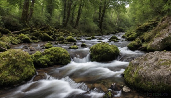 The wonder of a waterfall in a peaceful day